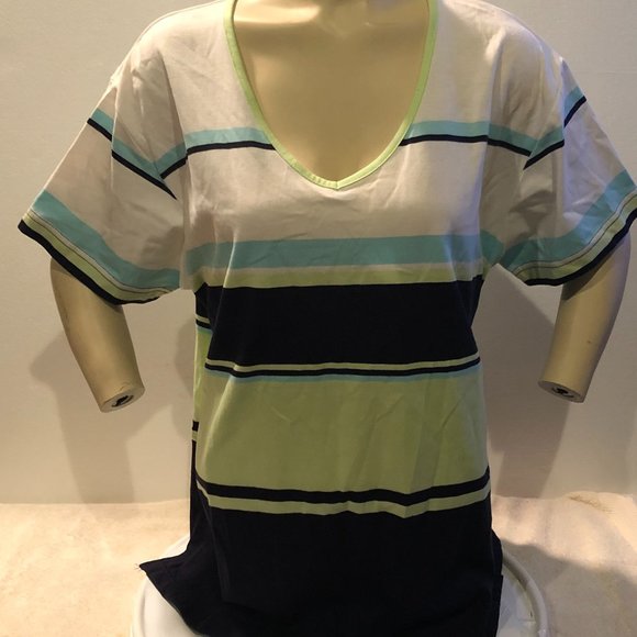 NWT STRIPED TSHIRT WITH ROUND NECK SIZE 14/16 (1X) - Picture 1 of 5